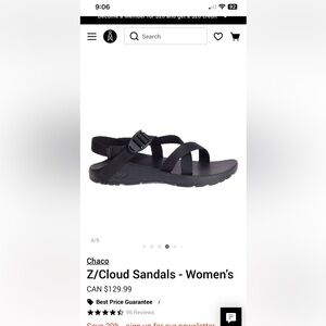 Chaco cloud sandals black size 7